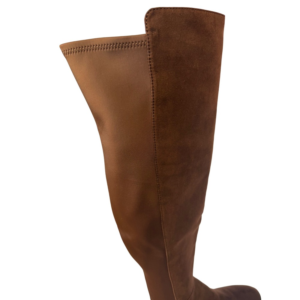 J.Crew Sueded Knee-High Boots Chocolate Brown Stretch Minimalist 8.5 NEW - Picture 9 of 9